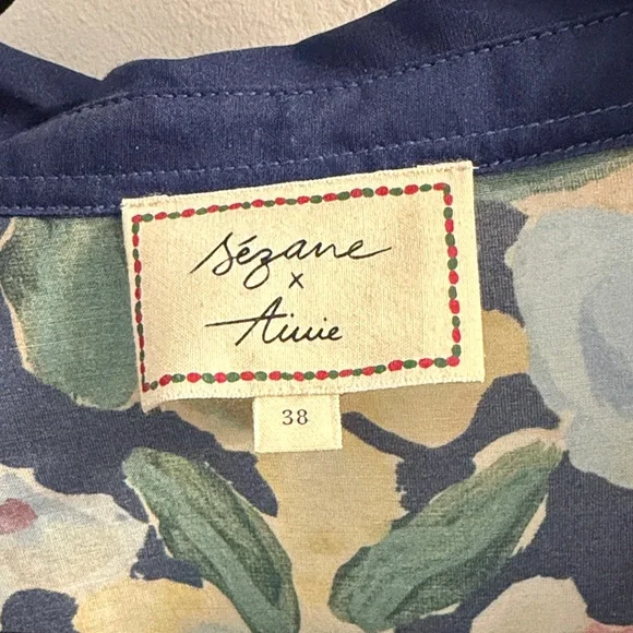 Sezane Floral Button-Up Blouse 38 - Picture 2 of 4